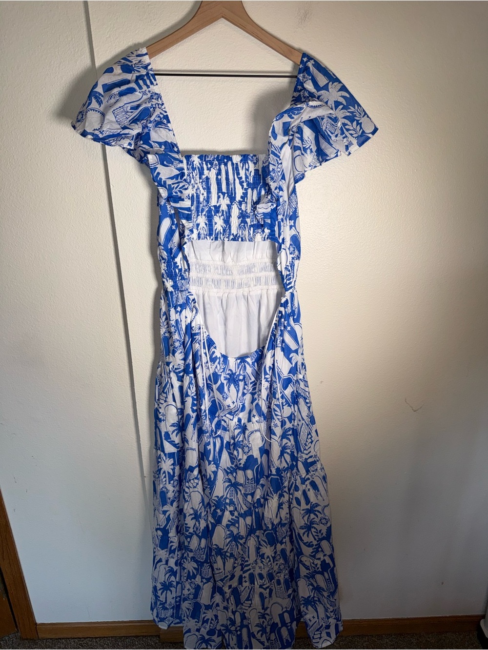 NWT BALTIC BORN Catira smocked lightweight cut out vacation maxi dress 1X - Picture 9 of 9